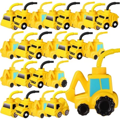 24 Pcs Construction Truck Party Favor - Excavator, Cement Mixer Truck, Cups, ... - Image 1 of 4