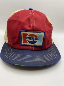 Vintage Pepsi Cola Red - Blue Trucker Hat Snapback Cap K-Brand - Picture 1 of 6