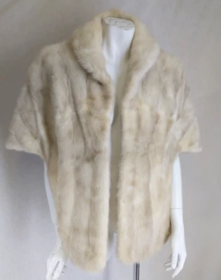 Visón Rubio XL De Colección Estola Piel Envoltura Capa Encogerse de hombros Precioso Largo Frente SEARS MODAS Foto 1 de 4