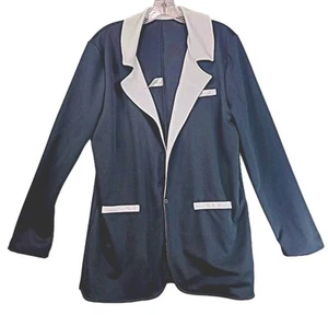 Weissman Tuxedo Blazer Unisex Sz S Chest 40" Black White Groom Dance Snap Button - Picture 1 of 13