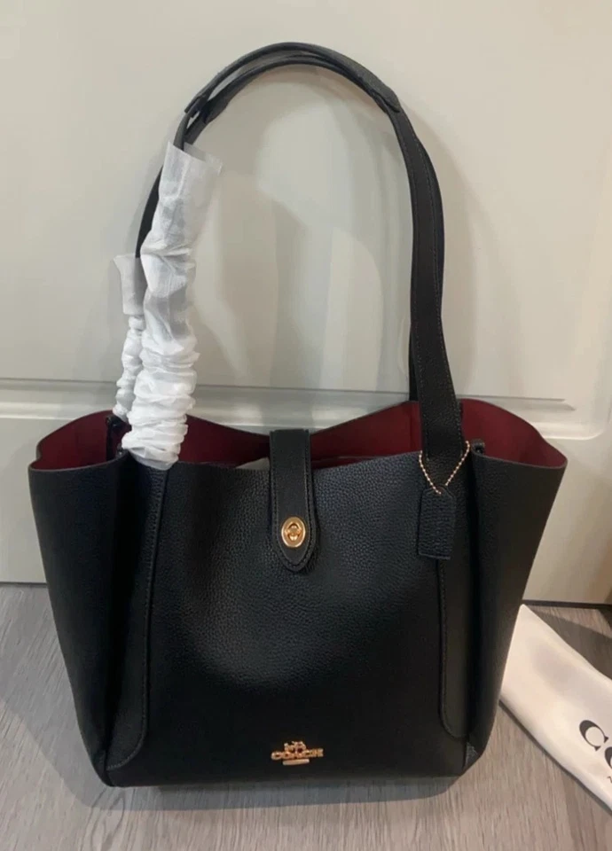 Coach Women's Hadley Turnlock Tote Bag Black CAL17 Outlet