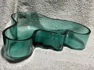 Vintage iittala Finland Alvar Aalto Sea Blue Tray Dish Signed - Picture 1 of 5