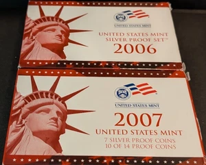 2006 & 2007 SILVER PROOF SETS WITH OGP AND COA - Picture 1 of 7