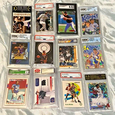 12 Graded (2) Michael Jordan,Kobe,Aaron Judge,Cooper Flagg,McHale,Ripken jr. - Image 1 of 2