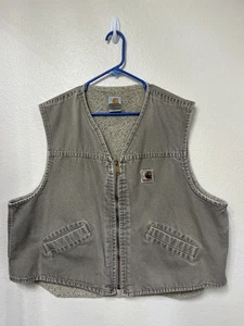 Chaleco Cuello Simulado Forrado Sherpa Pato Carhartt De Colección, Color Gris - Imagen 1 de 5