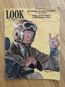 LOOK Magazine Vtg News History WWII Ads June 1 1943 General Patton Betty Grable - Picture 1 of 6