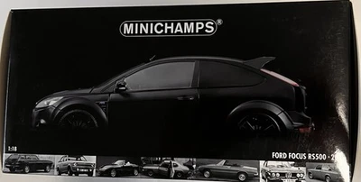 Rare Minichamps 1/18 Ford Focus RS500 2010 Matt Black 100080000 - Image 1 of 4