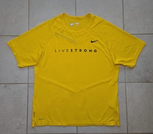 Nike Men's Large Livestrong Shirt Yellow Fit Dry Bowerman Series Cycling - Picture 1 of 7