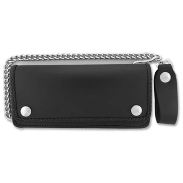 Cartera plegable de cuero de 8 pulgadas con 5 bolsillos detalles trenzados Foto 1 de 1