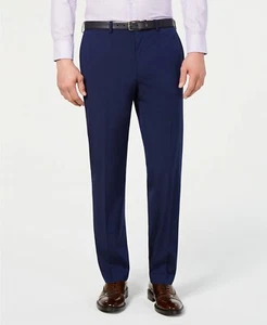 $280 Marc New York 37W 32L Men's Dark Blue Modern Fit Solid Suit Trousers Pants - Picture 1 of 6
