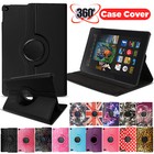 Case For Amazon Kindle Fire HD 7 8 10 Leather 360 Degree Rotating Stand Cover