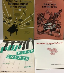 4 LOT NEW Music Song Books for Piano  Schaum Suzuki Bastien Levels 1,2,4,7  - Picture 1 of 5