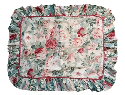 2 fundas de almohada estándar con volantes florales rosa Croscill Arbor años 90 rosas flores Foto 1 de 4