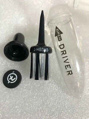 NEW 6 pk Black/White Driver Brush Tee with Ball Marker (B524) - Image 1 of 3