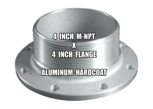 Aluminum Hardcoat 4" Flange Adapter X 4" Male NPT - TTF40NPTM - Picture 1 of 2