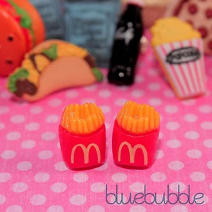 FUNKY ROTE FRITES OHRRINGE NIEDLICHE KITSCHCHIPS FAST FOOD RETRO JUNK KAWAII UK - Bild 1 von 1