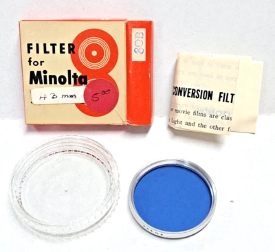 NOS Minolta 43mm filter 80B color conversion for 8mm video camera FB43NB - Image 1 of 4