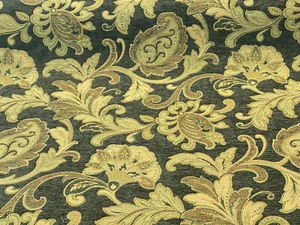 Green Floral Chenille Upholstery Barrow Artful Jade M9222 Fabric By The Yard - Picture 1 of 8