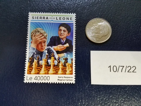 Garry Kasparov Magnus Carlsen Chess Grand Master 2018 Sierra Leone Stamp Cover