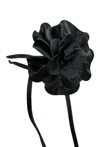 100%Leder Bindegürtel Gürtel Blume Wickelgürtel ca. 228cm schwarz