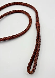VTG Leather Round Custom Hand Braided 4' Leash from England - Picture 1 of 5