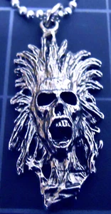 Iron Maiden Necklace Stainless Steel Chain New Number of the Beast Eddie Pendant - Picture 1 of 11