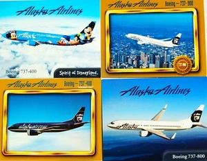 Tarjetas comerciales de ALASKA AIRLINES 4 Collector Spirit of Seattle 737-400 -800-900 - Imagen 1 de 2