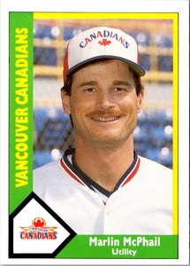 1990 CMC Vancouver Canadians Marlin McPhail #18 Vancouver Canadians