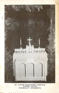 Postal del Hospital St Lucas Diaconess Capilla Altar Fairbault Minnesota pm años 50 - Imagen 1 de 2