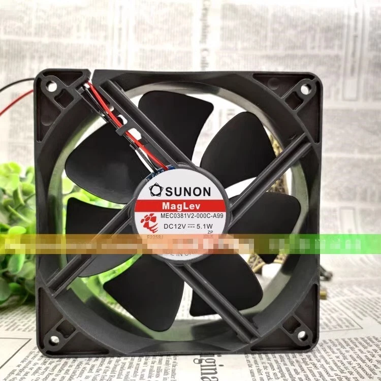SUNON MEC0381V2-000C-A99 12V 5.1W 12cm 12038 Cooling Fan - Image 1 of 4