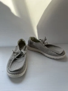 Hey Dude - Women's Wendy Linen Slip-On Shoes - Gray 7 - Picture 1 of 6
