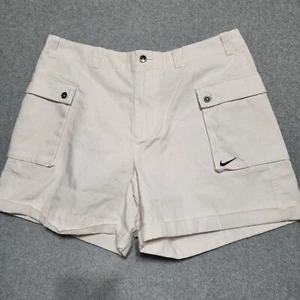 Pantalones Cortos Nike Life P44 Para Hombre 36 Tejidos Carga Algodón Lona Blancos Bordados Nuevos con Etiquetas - Imagen 1 de 12