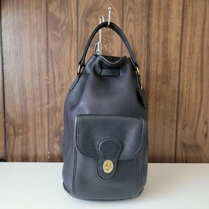 Vintage COACH Black Leather Sling Daypack Backpack 9992 - Picture 1 of 10