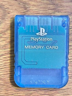 Official Genuine OEM Sony PlayStation  PS Memory Card CLEAR blue   Original - Image 1 of 2