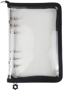 A6 Binder Cover Refillable 6 Ring Notebook Binder Clear Soft PVC Zipper Binde... - Picture 1 of 8