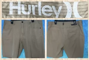 Pantalones cortos informales de vestir Hurley para hombre marrón a rayas bolsillos talla 38 - Imagen 1 de 7