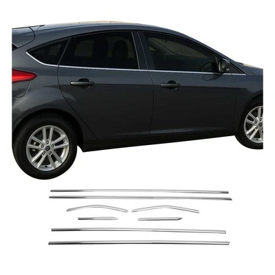 Transmisor de moldura de ventana para Ford Focus Hatchback 2012-18 acero inoxidable 8x Foto 1 de 4