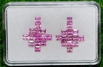 7.41 克拉华丽公主切割 100% 天然粉色蓝宝石 — 第 1/2 张图片