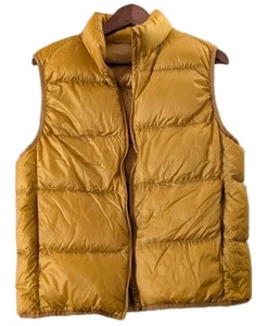 UNIQLO Ultra Light Down Vest Mustard Yellow Gold with Packable Pouch Small - Picture 1 of 8
