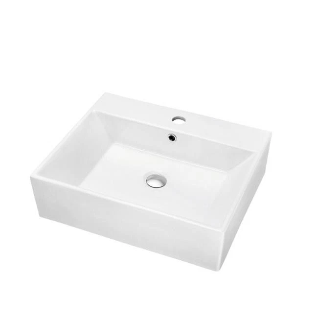 Dawn CASN107016 Contemporary Vessel Above-Counter Rectangle Ceramic Art Basin... - Image 1 of 1