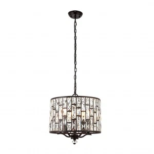 Ceiling Light Bronze Belle 5 Chandelier Pendant Dark Clear Crystal Endon 69390 - Picture 1 of 8