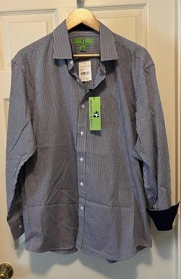 NWT Bristol & Bull Mens Large Shirt Long Sleeve Button Up Flip Cuff Purple - Image 1 of 4