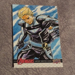 2024 Upper Deck Marvel Hawkeye 1/1 Sketch Card By Leon Braojos, signed - Picture 1 of 7