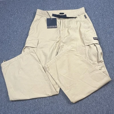 Pantalones Napapijri Para Hombres Grandes Beige Arena Pradera Dru Ripstop Carga Combate Sueltos Foto 1 de 4