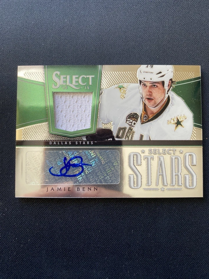 2013-14 Panini Select Stars Hockey Jamie Benn PATCH AUTO #ST-XB 01/25 /25 - Image 1 of 4