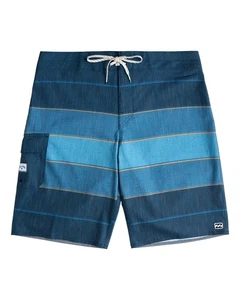 Billabong L106667 Boys Navy All Day Heather Stripe Pro Boardshorts Size 6/L - Picture 1 of 3