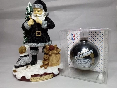 SAN ANTONIO SPURS : COLLECTABLE SANTA FIGURINE & ORNAMENT - VINTAGE – 2003 – NBA - Image 1 of 4
