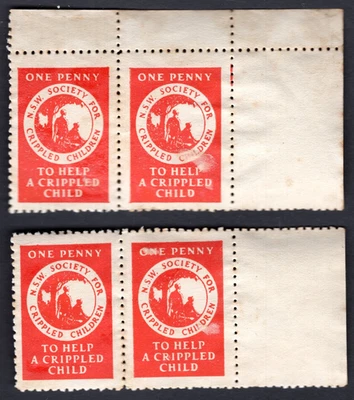 1940 NSW Cinderella Society for Crippled Children 1d Red x 4  MNH - Image 1 of 2