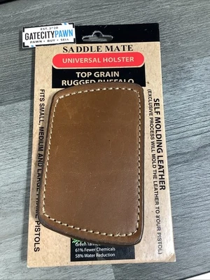 Saddle Mate Waist Slide universal Gun Holster Rugged Buffalo Leather New - Image 1 of 3