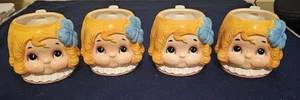 Vintage Dolly Dingle Serie Keramik Tasse House of Global Art 1982 4er Set Neu aus altem Lagerbestand  - Bild 1 von 7